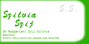 szilvia szij business card